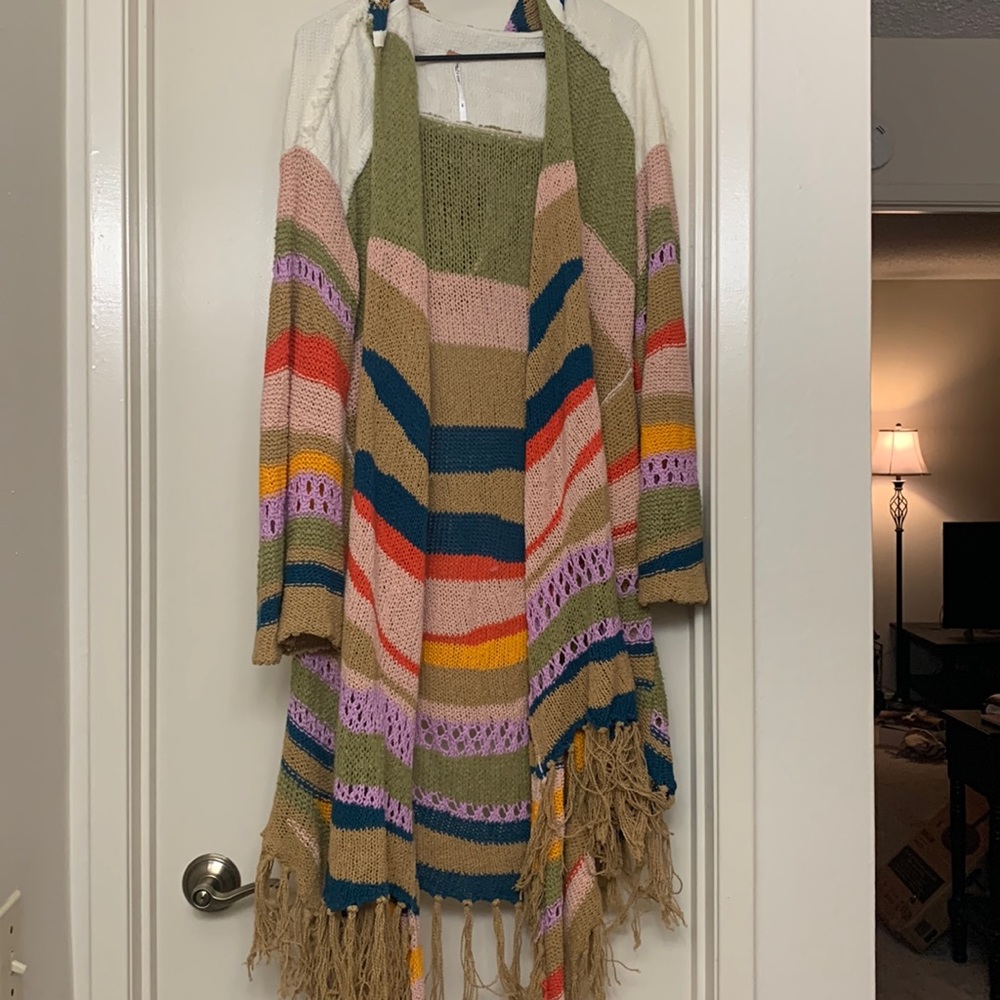 Free People Multicolor Stitch Sweater